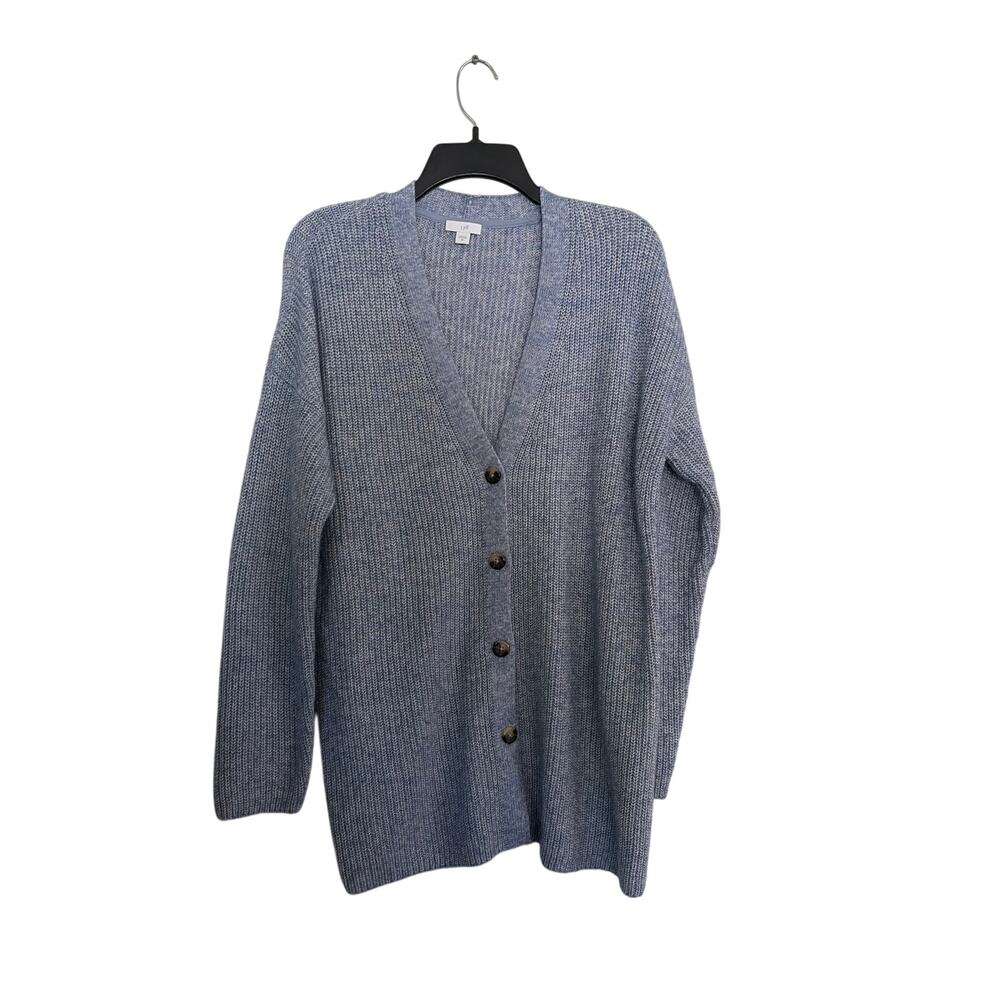 J.Jill Cardigan Sweater Button Up V-Neck Cardigan Blue Size Medium